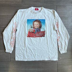 Overprint Chucky Child’s Play Long Sleeve Graphic T Shirt Streetwear Size L